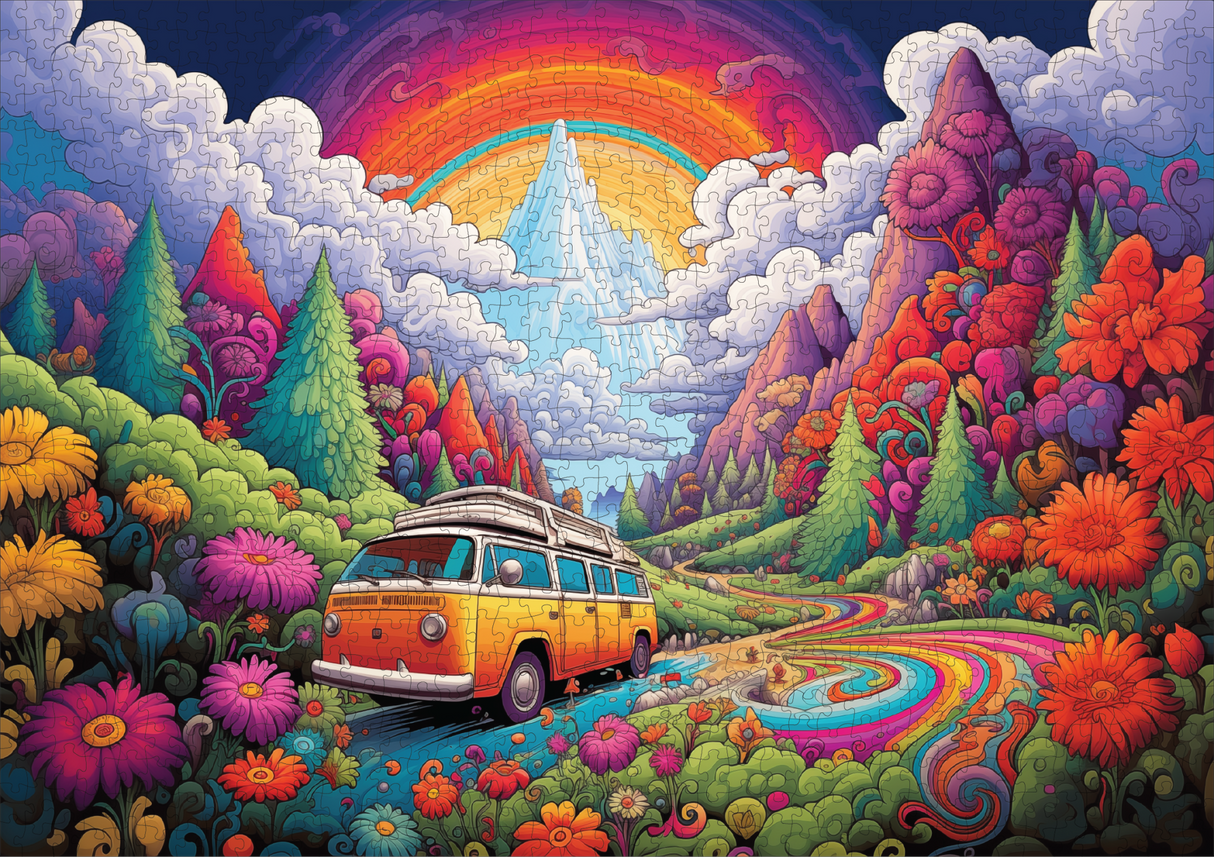 Happy Highway 1000 Piece Jigsaw Puzzle | Trippy Puzzle Co - Jigsaw Puzzles - The Puzzle Center