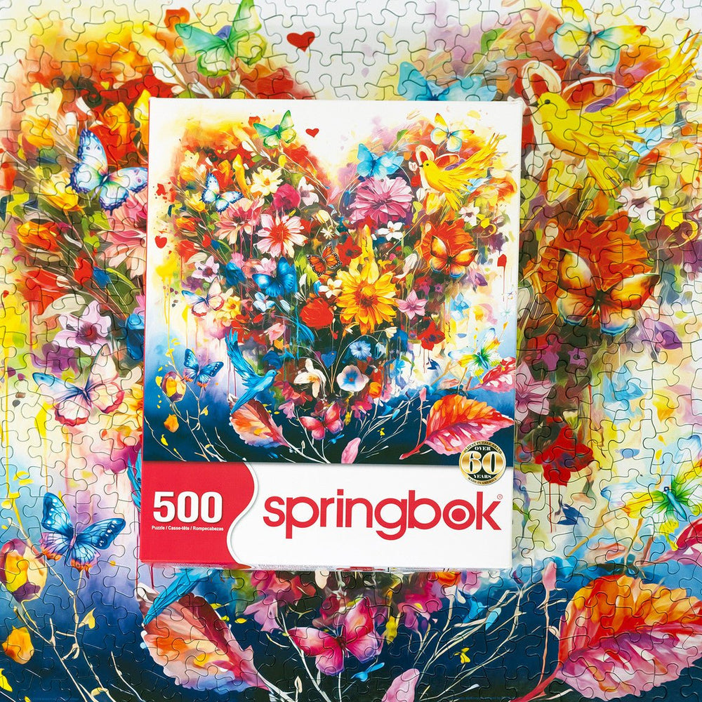 Heart Bouquet 500 Piece Jigsaw Puzzle by Springbok Puzzles - Springbok Puzzles - Jigsaw Puzzles - The Puzzle Center -