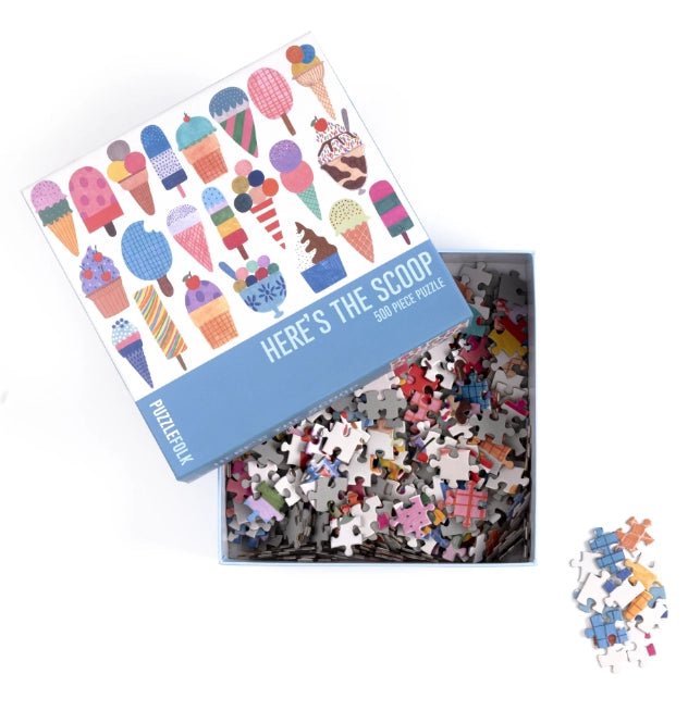 Here's the Scoop Jigsaw Puzzle - 500 Piece Ice Cream Puzzle by Puzzlefolk - Puzzlefolk - Jigsaw Puzzles - The Puzzle Center -