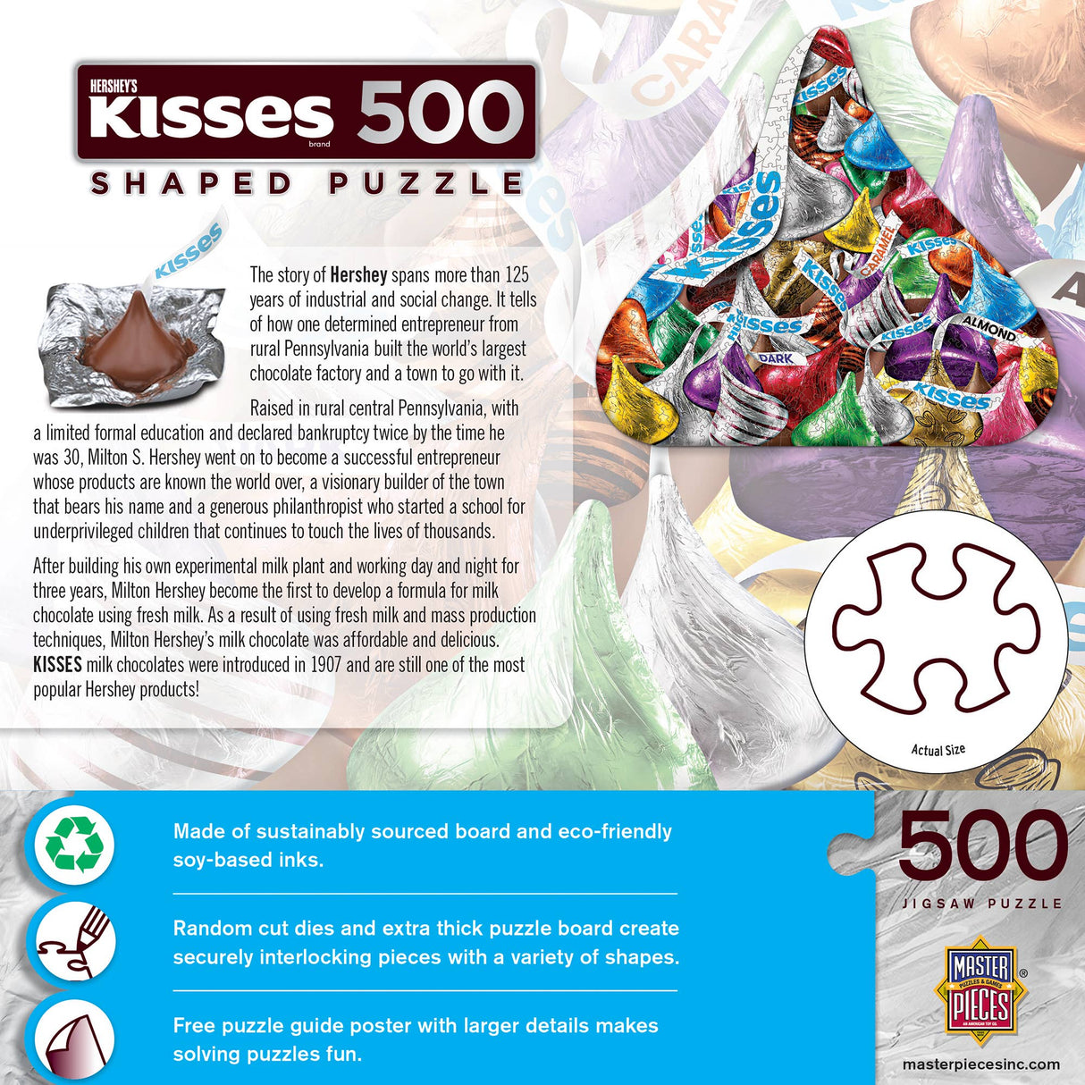 Hershey's Kisses 500 Piece Shaped Puzzle by MasterPieces Puzzles - Masterpieces Puzzles - Jigsaw Puzzles - The Puzzle Center -