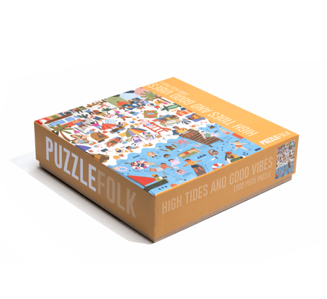 High Tides and Good Vibes 1000 Piece Beach Puzzle by Puzzlefolk - Puzzlefolk - Jigsaw Puzzles - The Puzzle Center -