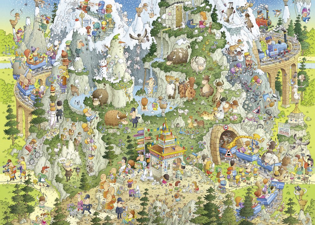 Himalayan Habitat Funky Zoo 1000 Piece Jigsaw Puzzle | Heye - Jigsaw Puzzles - The Puzzle Center