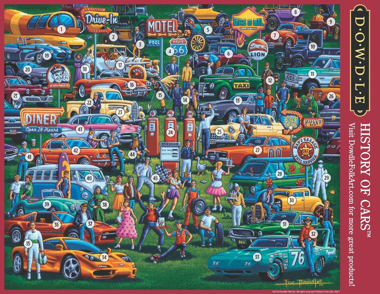History of Cars 500 Piece Puzzle by Dowdle - Dowdle - Jigsaw Puzzles - The Puzzle Center -