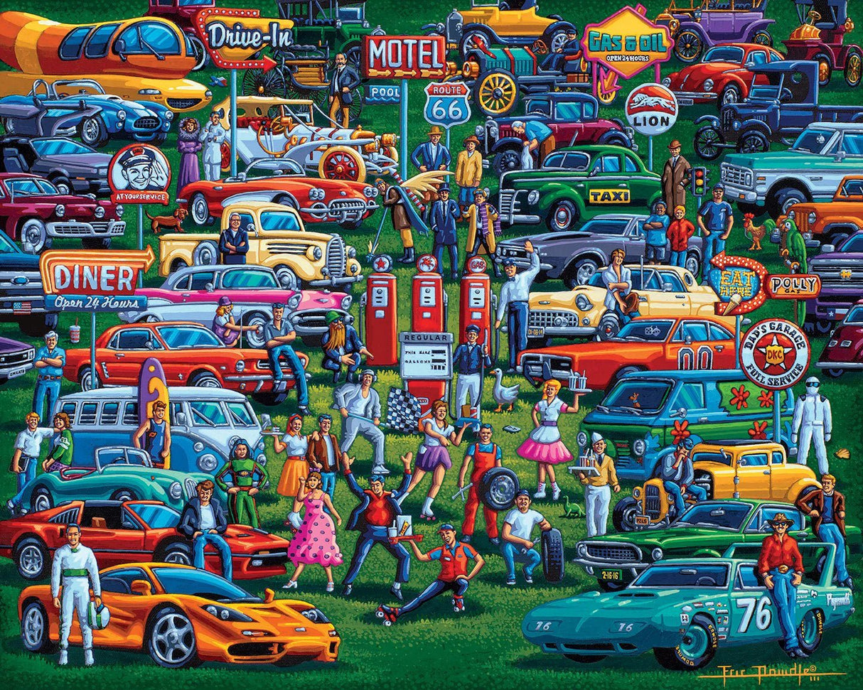 History of Cars 500 Piece Puzzle by Dowdle - Dowdle - Jigsaw Puzzles - The Puzzle Center -