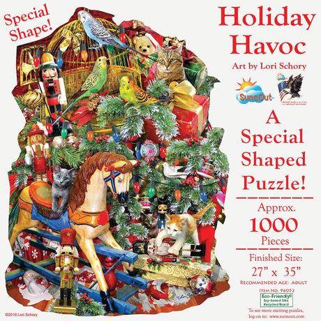 Holiday Havoc 1000 Piece Shaped Puzzle by SunsOut Puzzles - SunsOut - Jigsaw Puzzles - The Puzzle Center -