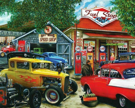 Hot Rod Cafe 1000 Piece Jigsaw Puzzle by Springbok Puzzles - Springbok Puzzles - Jigsaw Puzzles - The Puzzle Center