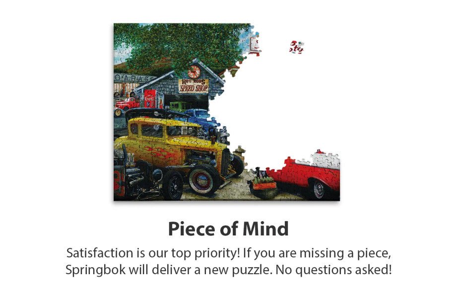 Hot Rod Cafe 1000 Piece Jigsaw Puzzle by Springbok Puzzles - Springbok Puzzles - Jigsaw Puzzles - The Puzzle Center
