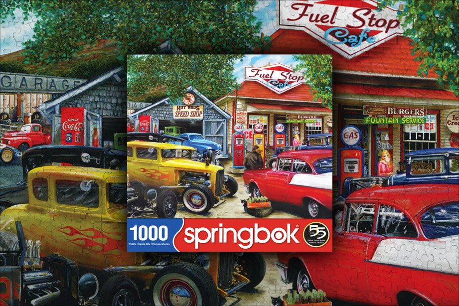 Hot Rod Cafe 1000 Piece Jigsaw Puzzle by Springbok Puzzles - Springbok Puzzles - Jigsaw Puzzles - The Puzzle Center