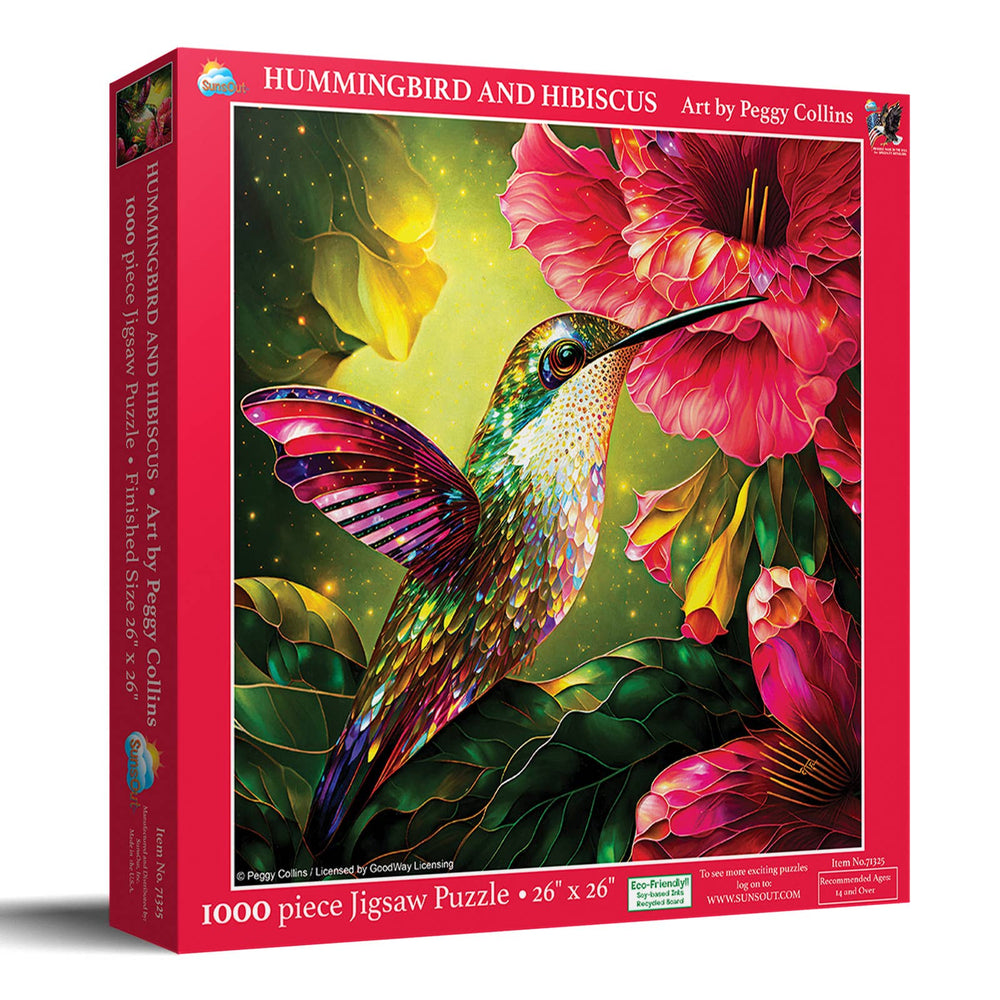 Hummingbird and Hibiscus 1000 Piece Puzzle by SunsOut Puzzles - SunsOut - Jigsaw Puzzles - The Puzzle Center -