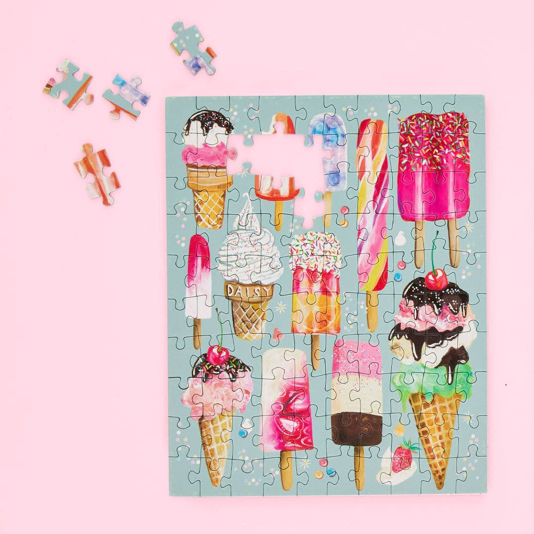 Ice Cream & Pops 100 Piece Puzzle Snax Mini Jigsaw Puzzle | WerkShoppe - Mini Jigsaw Puzzles - The Puzzle Center