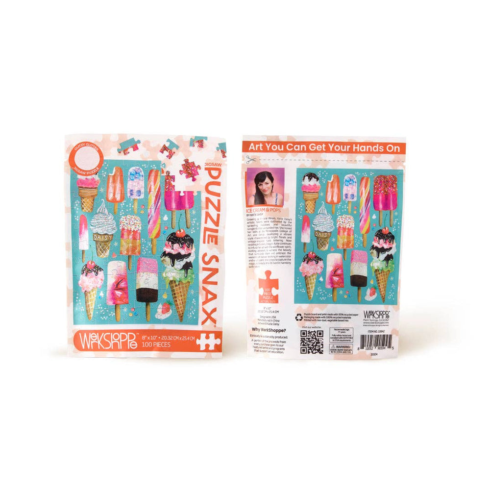 Ice Cream & Pops 100 Piece Puzzle Snax Mini Jigsaw Puzzle | WerkShoppe - Mini Jigsaw Puzzles - The Puzzle Center