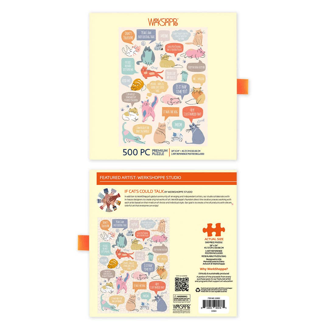 If Cats Could Talk 500 Piece Jigsaw Puzzle | WerkShoppe - Jigsaw Puzzles - The Puzzle Center
