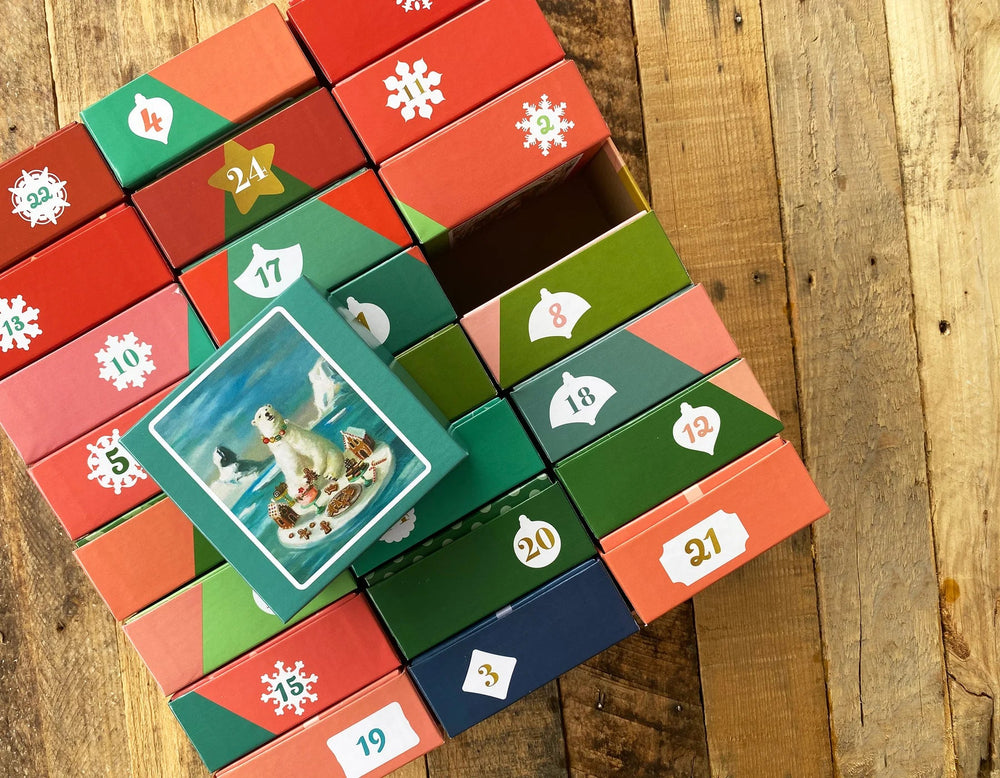 Janet Hill Advent Calendar Set 24 x 100 Piece Mini Jigsaw Puzzles | New York Puzzle Company - Mini Jigsaw Puzzles - The Puzzle Center