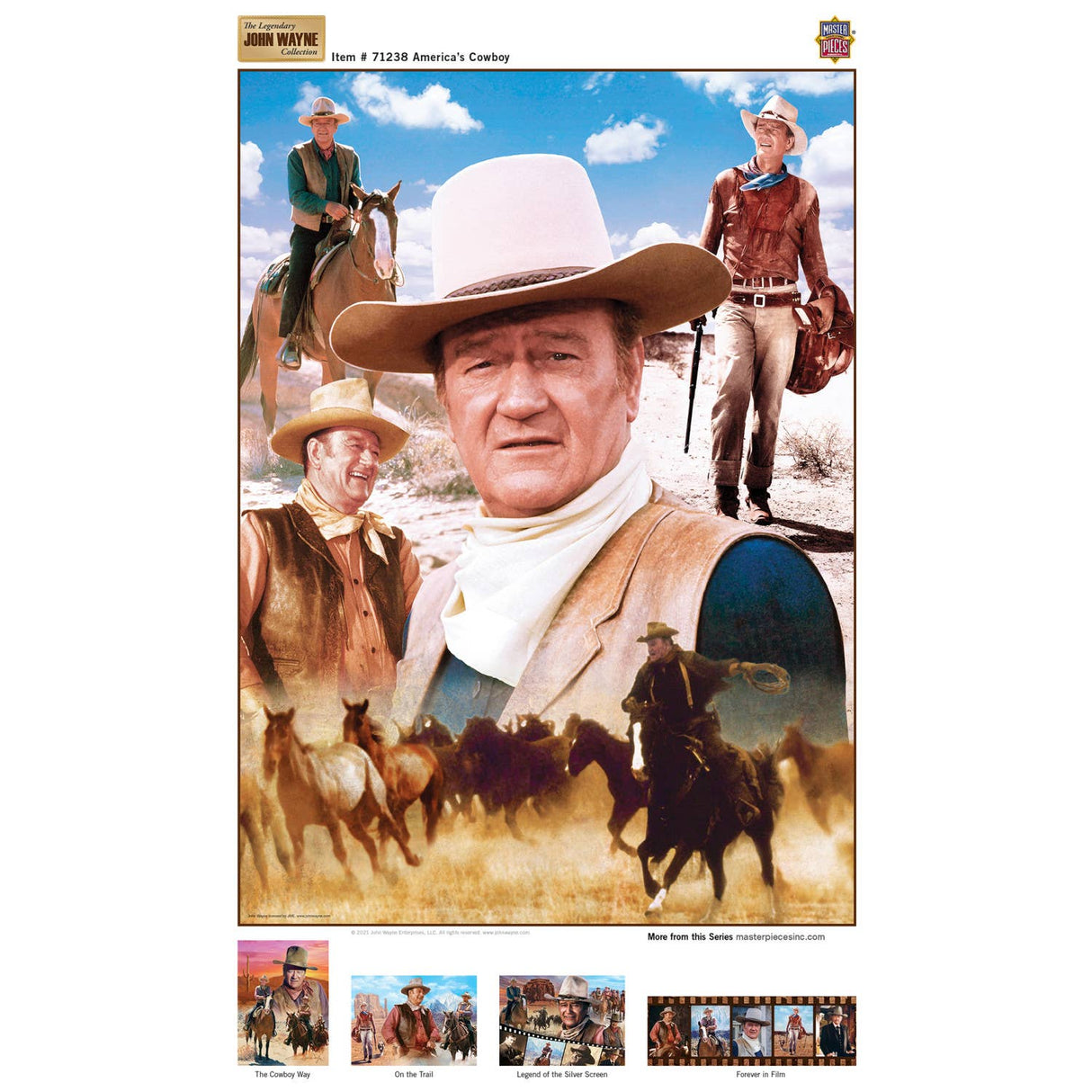 John Wayne Collection - America's Cowboy 1000 Piece Puzzle | Masterpieces - Masterpieces Puzzles - Jigsaw Puzzles - The Puzzle Center