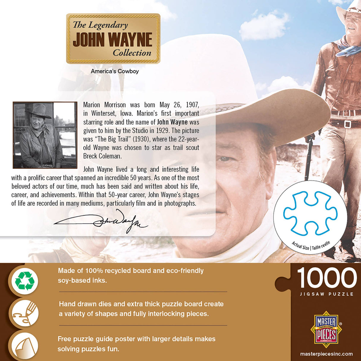 John Wayne Collection - America's Cowboy 1000 Piece Puzzle | Masterpieces - Masterpieces Puzzles - Jigsaw Puzzles - The Puzzle Center
