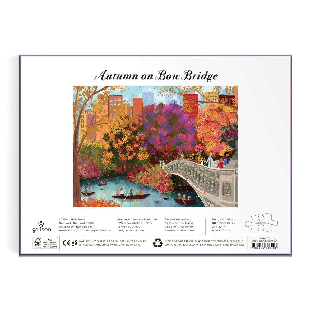 Joy Laforme Autumn on Bow Bridge 1000 Piece Jigsaw Puzzle | Galison - Jigsaw Puzzles - The Puzzle Center