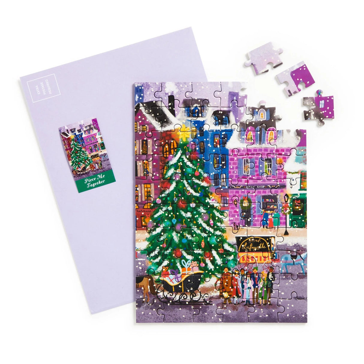 Joy Laforme Christmas Square 60 Piece Greeting Card Puzzle | Galison - Greeting Card Puzzle - The Puzzle Center