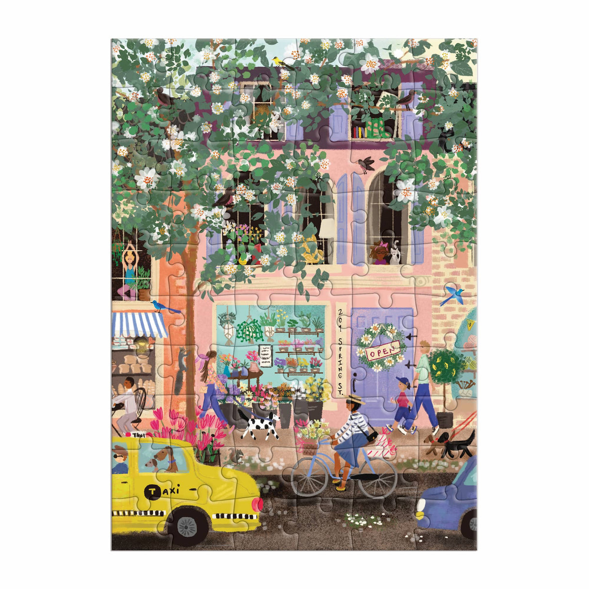 Joy Laforme Spring Street 60 Piece Greeting Card Puzzle | Galison - Greeting Card Puzzle - The Puzzle Center