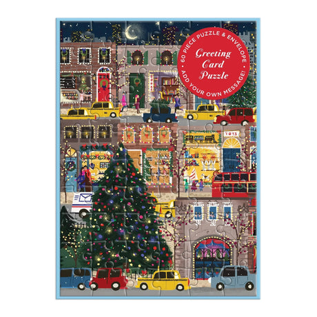 Joy Laforme Winter Lights 60 Piece Greeting Card Puzzle | Galison - Greeting Card Puzzle - The Puzzle Center