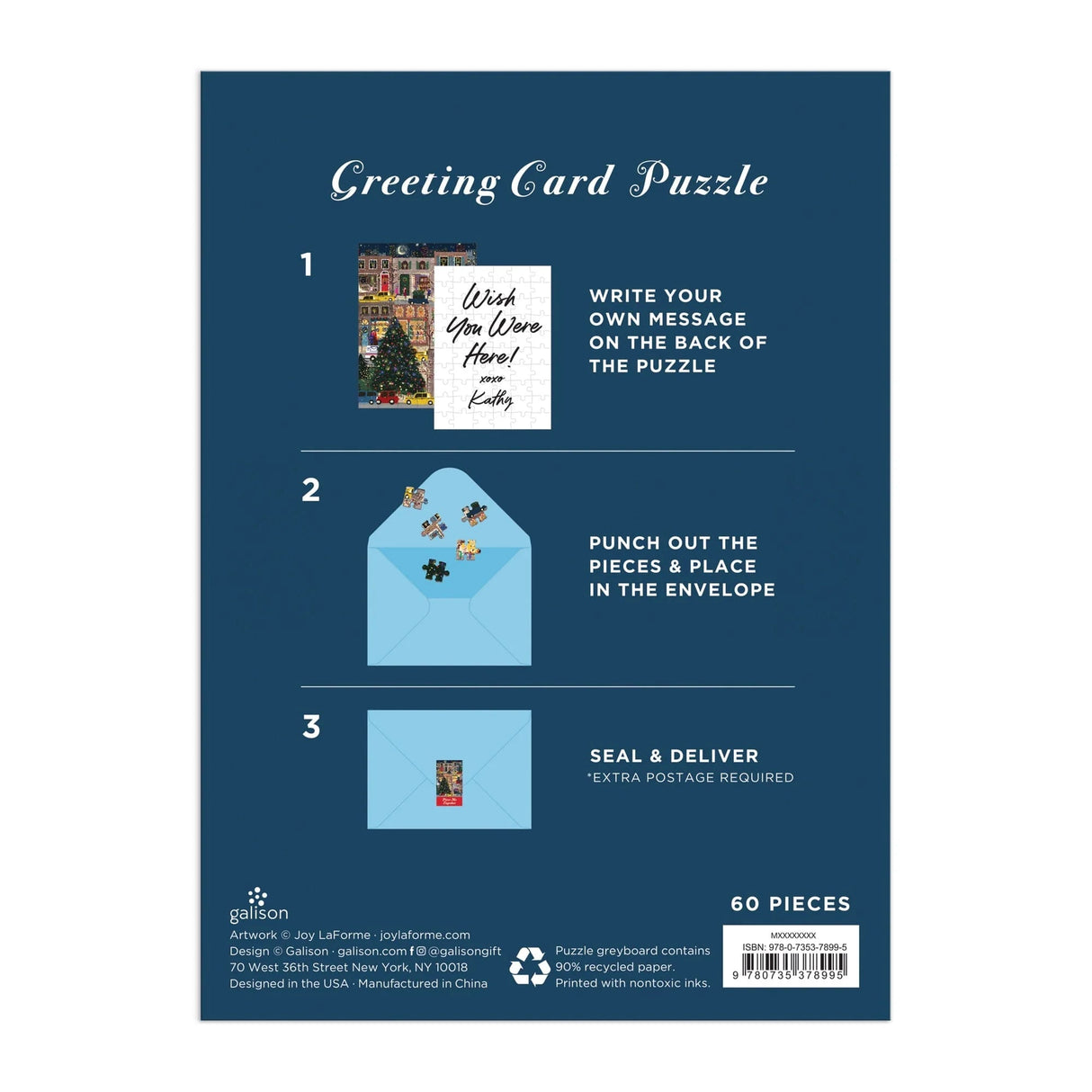 Joy Laforme Winter Lights 60 Piece Greeting Card Puzzle | Galison - Greeting Card Puzzle - The Puzzle Center