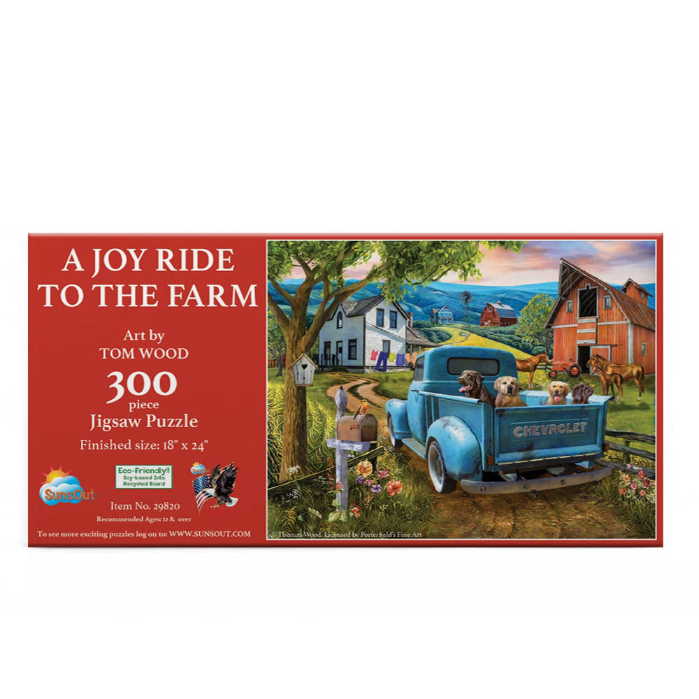 Joy Ride to the Farm 300 Piece Jigsaw Puzzle by SunsOut Puzzles - Scenic Countryside Adventure - SunsOut - Jigsaw Puzzles - The Puzzle Center -