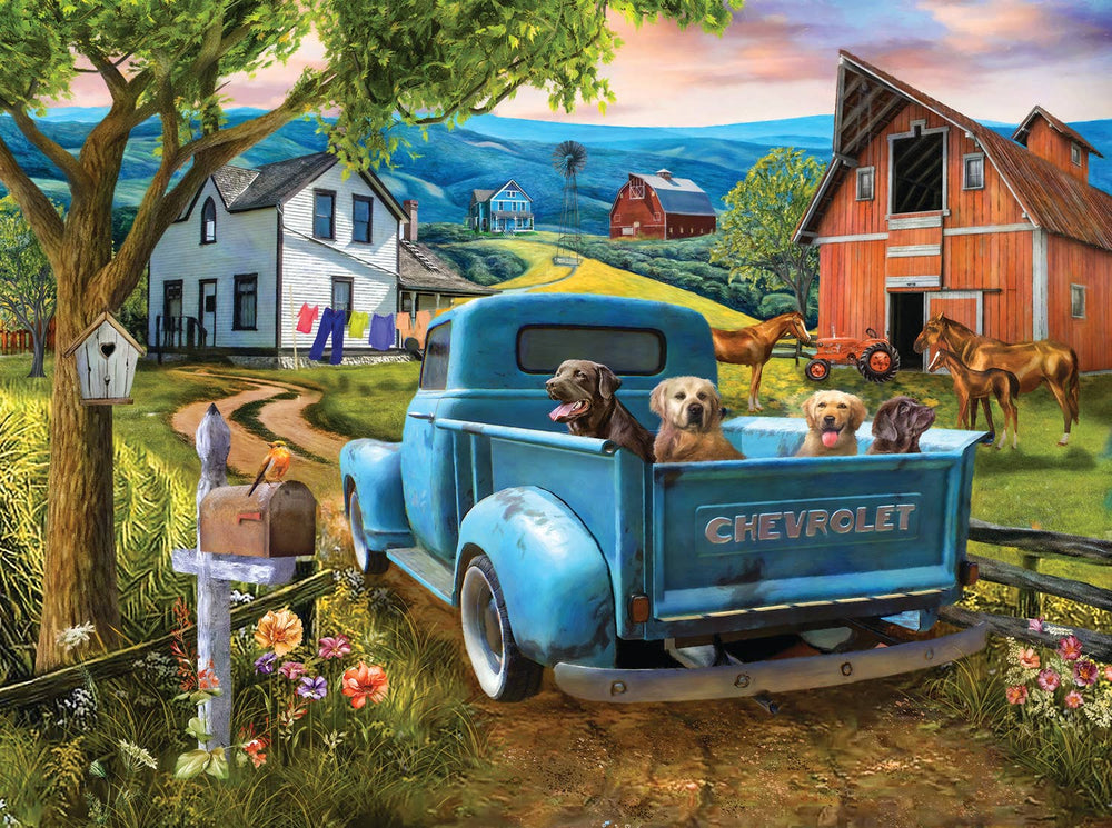 Joy Ride to the Farm 300 Piece Jigsaw Puzzle by SunsOut Puzzles - Scenic Countryside Adventure - SunsOut - Jigsaw Puzzles - The Puzzle Center -