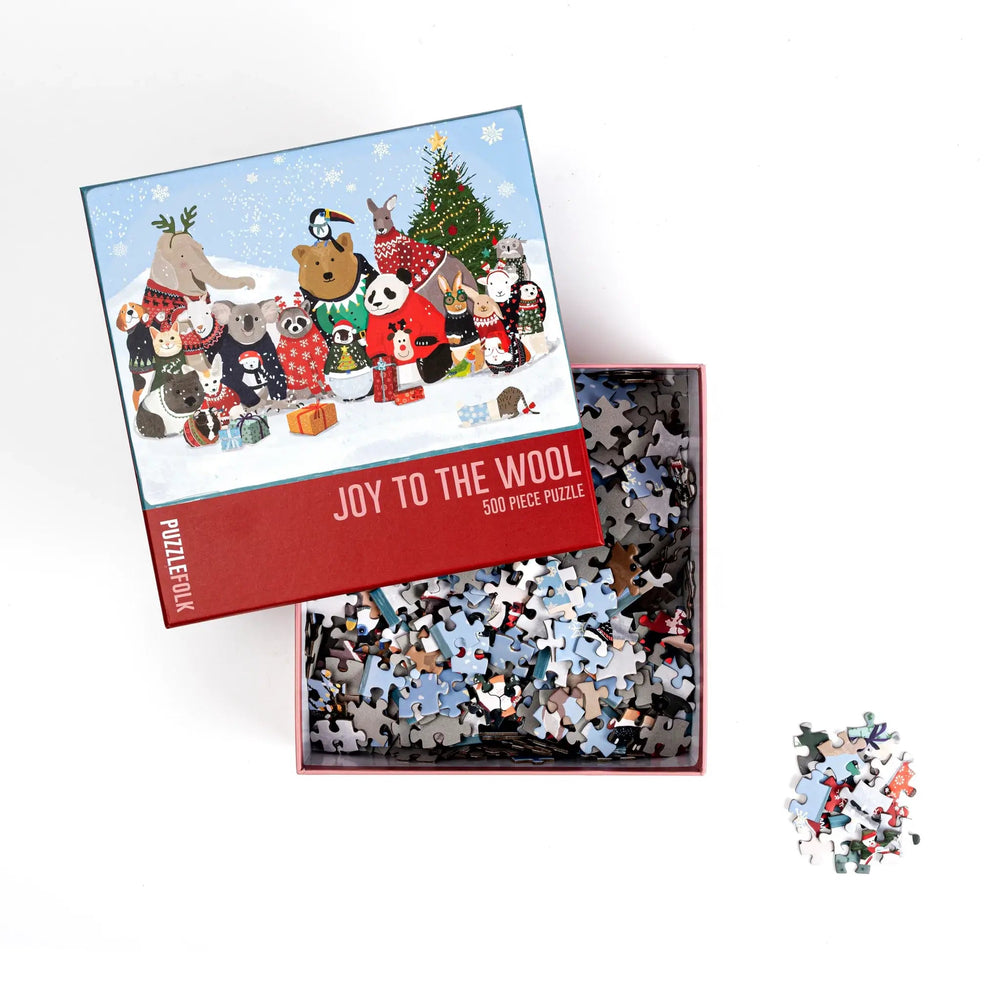 Joy to the Wool 500 Piece Christmas Puzzle by Puzzlefolk - Puzzlefolk - Jigsaw Puzzles - The Puzzle Center -