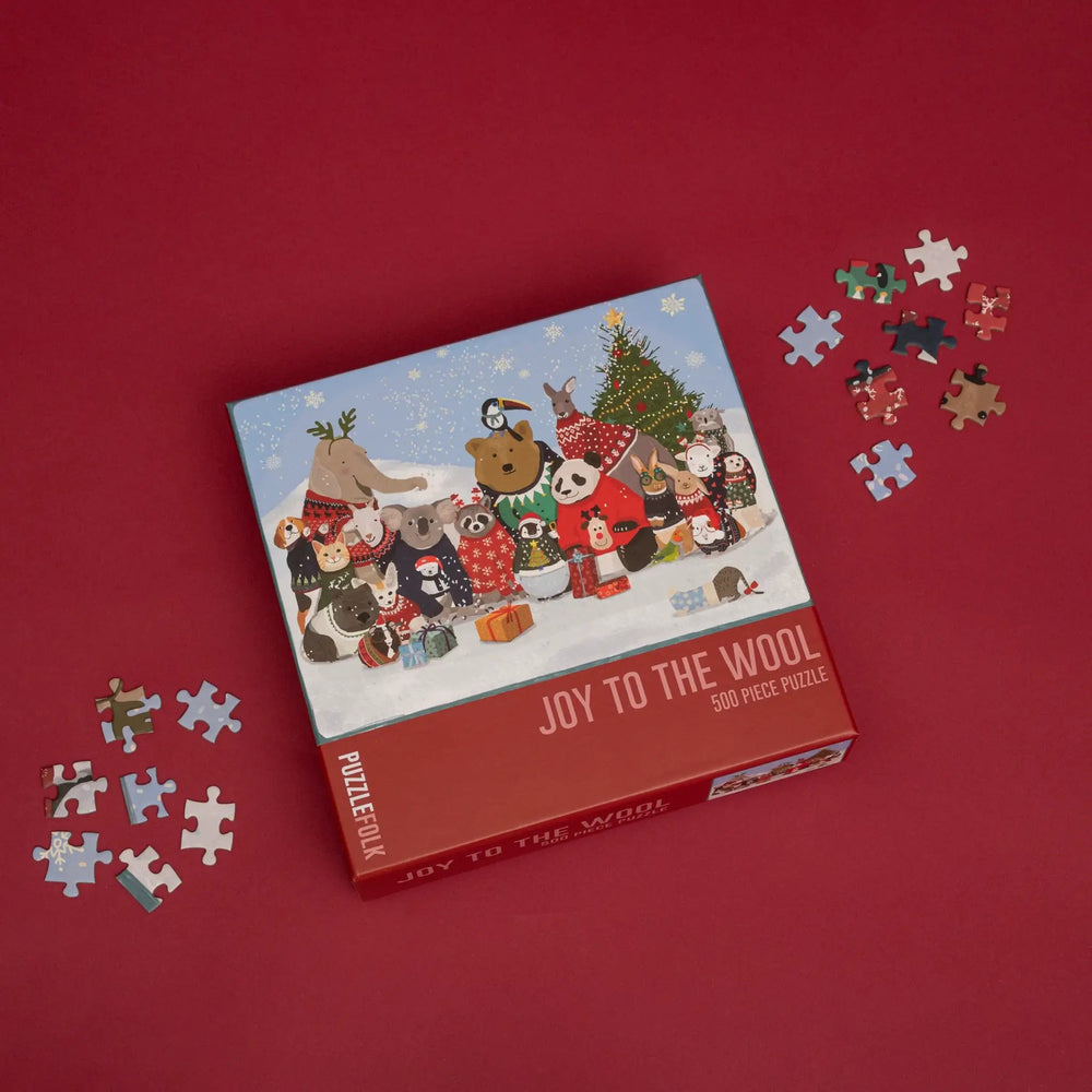 Joy to the Wool 500 Piece Christmas Puzzle by Puzzlefolk - Puzzlefolk - Jigsaw Puzzles - The Puzzle Center -