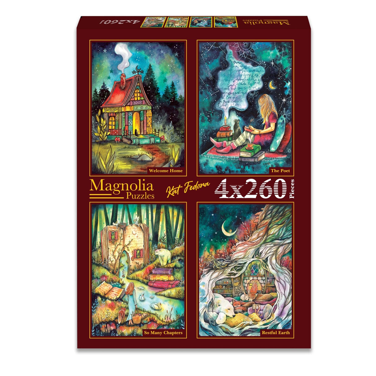 Kat Fedora (2) 4 x 260 Pieces Jigsaw Puzzles | Magnolia - Jigsaw Puzzles - The Puzzle Center