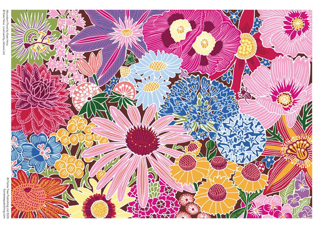 Kate Heiss: Abundant Floral 1000 Piece Jigsaw Puzzle by Flame Tree - Flame Tree - Jigsaw Puzzles - The Puzzle Center -
