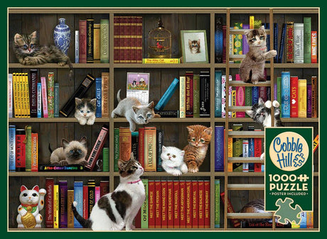 Kitty Librarians 1000 Piece Puzzle by Cobble Hill Puzzles - Cobble Hill Puzzles - Jigsaw Puzzles - The Puzzle Center