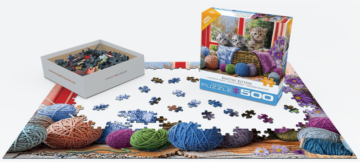 Knittin' Kittens 500 Piece Jigsaw Puzzle by Eurographics - Eurographics - Jigsaw Puzzles - The Puzzle Center