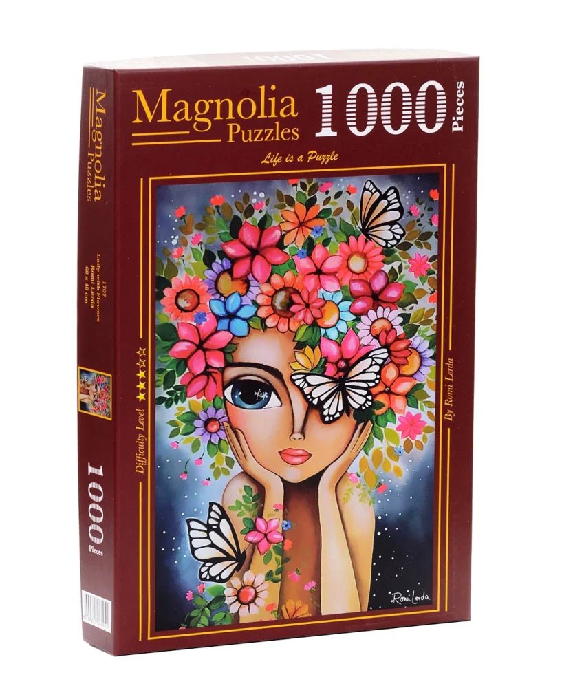 Lady with Flowers 1000 - Piece Jigsaw Puzzle by Magnolia – Special Edition - Magnolia - Jigsaw Puzzles - The Puzzle Center -