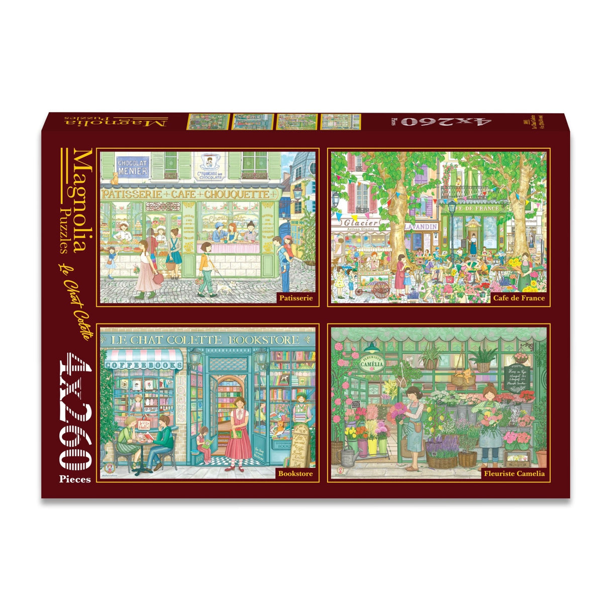 Le Chat Colette 4 x 260 Pieces Jigsaw Puzzles | Magnolia - Jigsaw Puzzles - The Puzzle Center