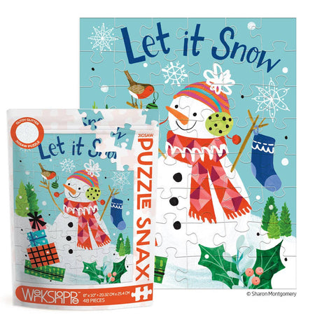 Let It Snow 48 Piece Puzzle Snax Mini Jigsaw Puzzle | WerkShoppe - Mini Jigsaw Puzzles - The Puzzle Center