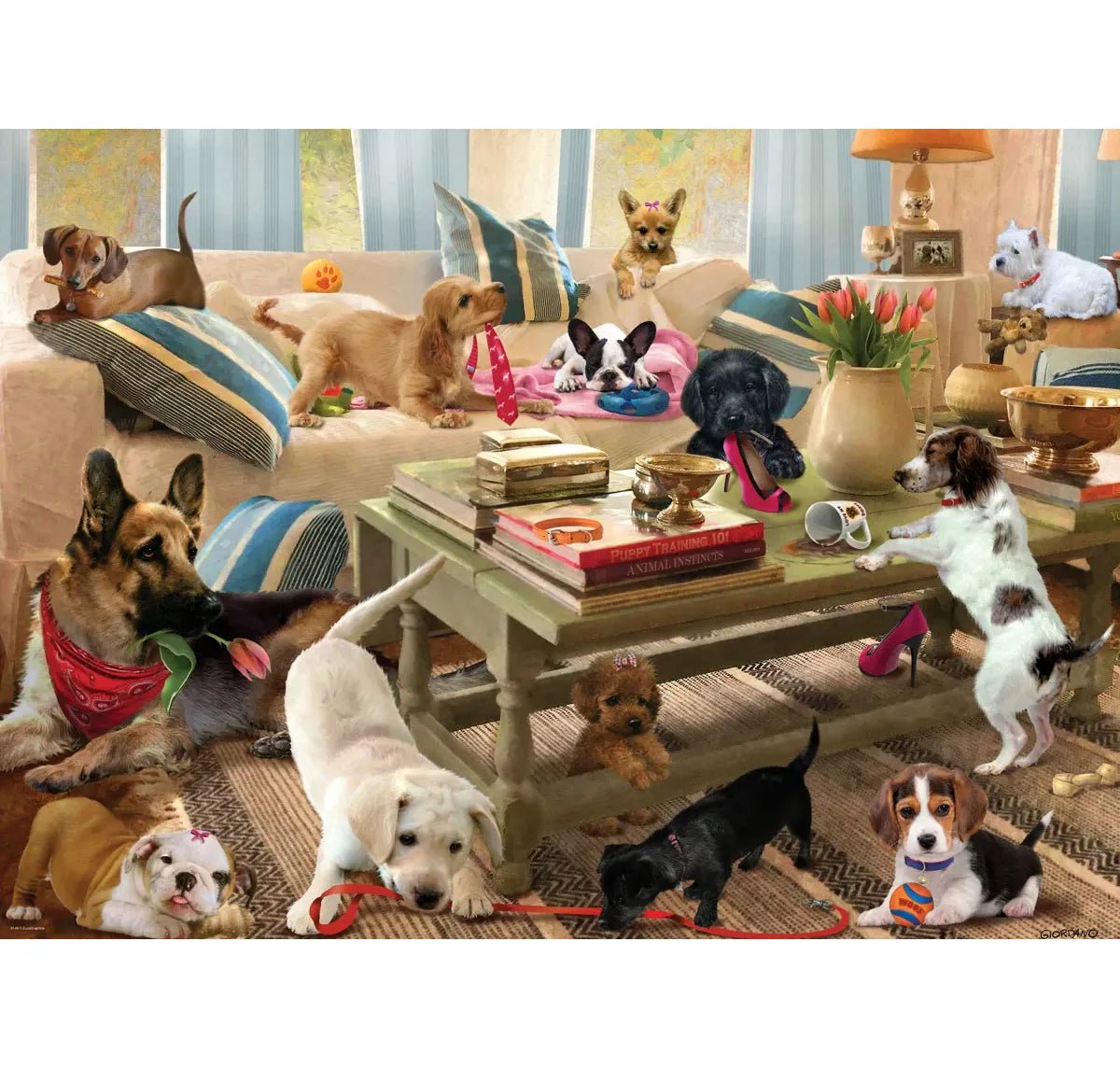 Living Room Pups 300 Piece Jigsaw Puzzle | Eurographics - Jigsaw Puzzles - The Puzzle Center