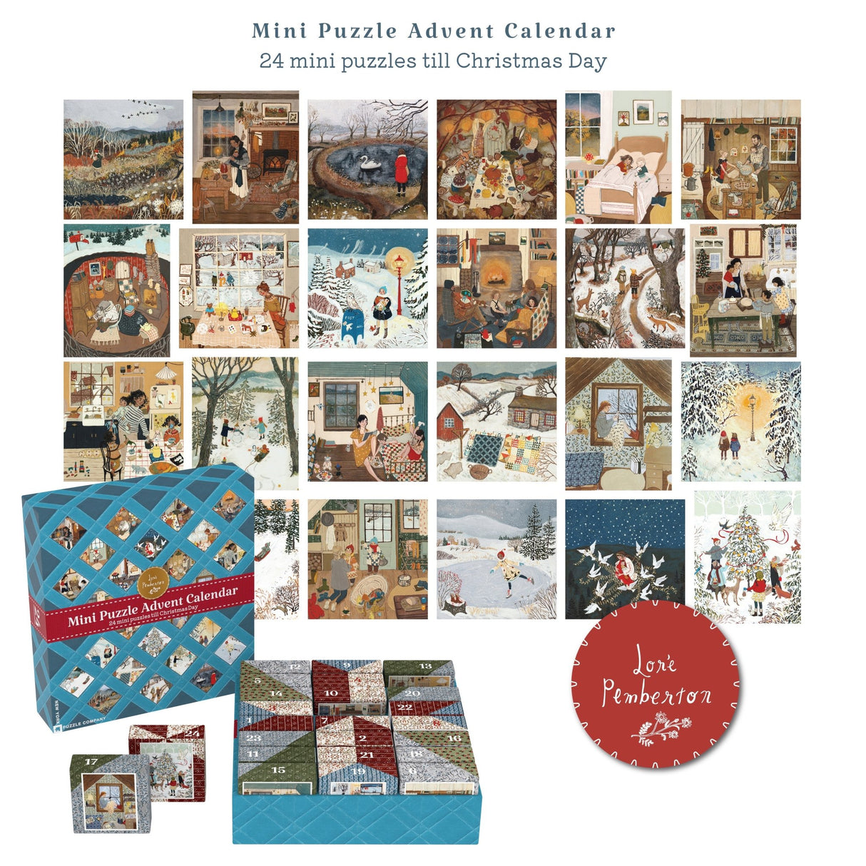 Lore Pemberton Advent Calendar 24 x 100 Piece Mini Jigsaw Puzzles | New York Puzzle Company - Jigsaw Puzzles - The Puzzle Center