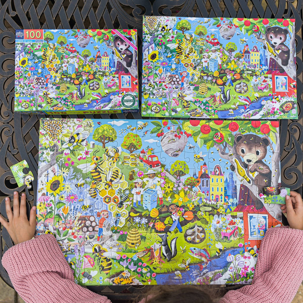 Love of Bees 100 Piece Puzzle by eeBoo - eeBoo - Jigsaw Puzzles - The Puzzle Center -