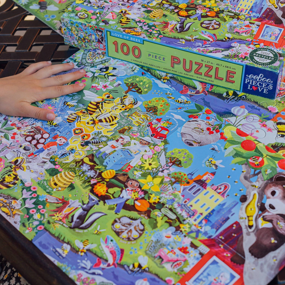 Love of Bees 100 Piece Puzzle by eeBoo - eeBoo - Jigsaw Puzzles - The Puzzle Center -