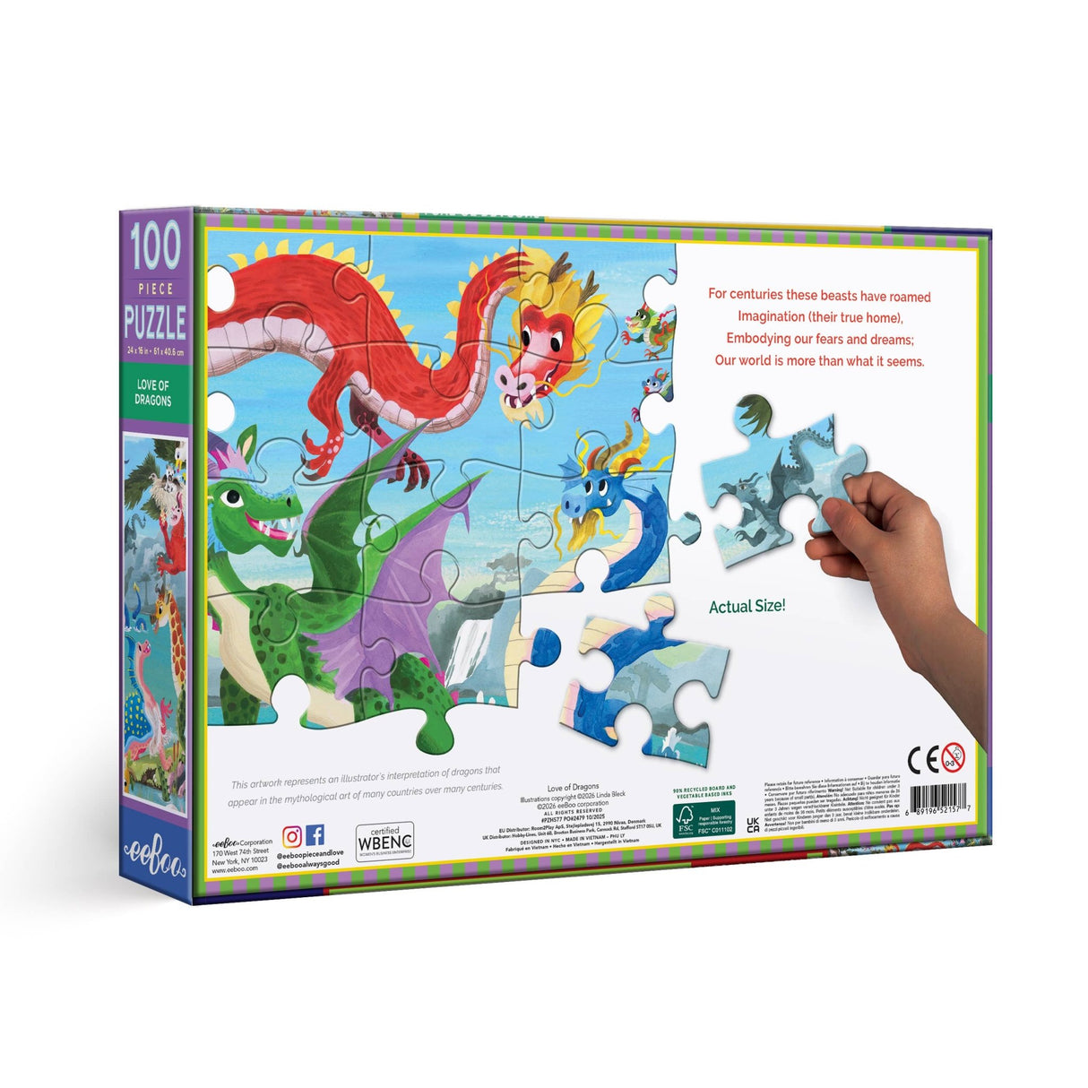Love of Dragons 100 Piece Jigsaw Puzzle | eeBoo - Jigsaw Puzzles - The Puzzle Center