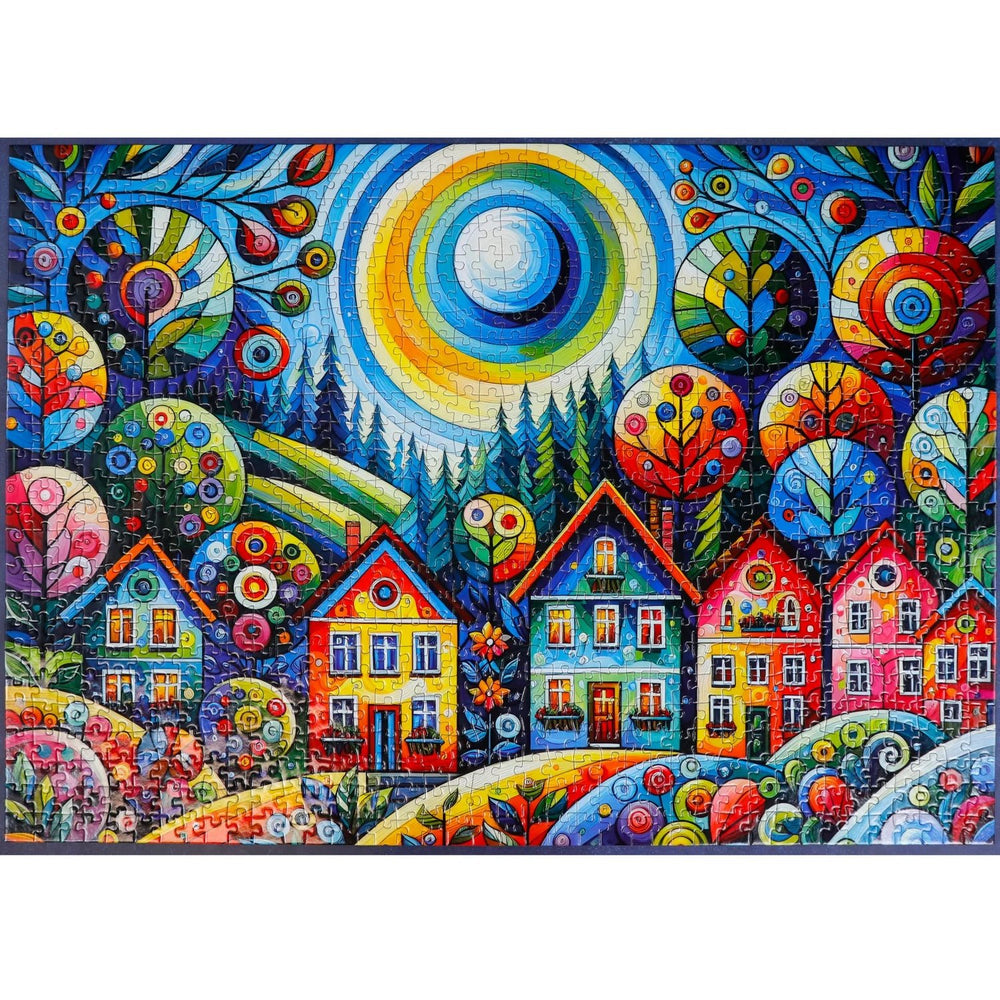 Lovely Colorful Village 1000 Piece Jigsaw Puzzle by JaCaRou Puzzles - Jigsaw Puzzles - The Puzzle Center