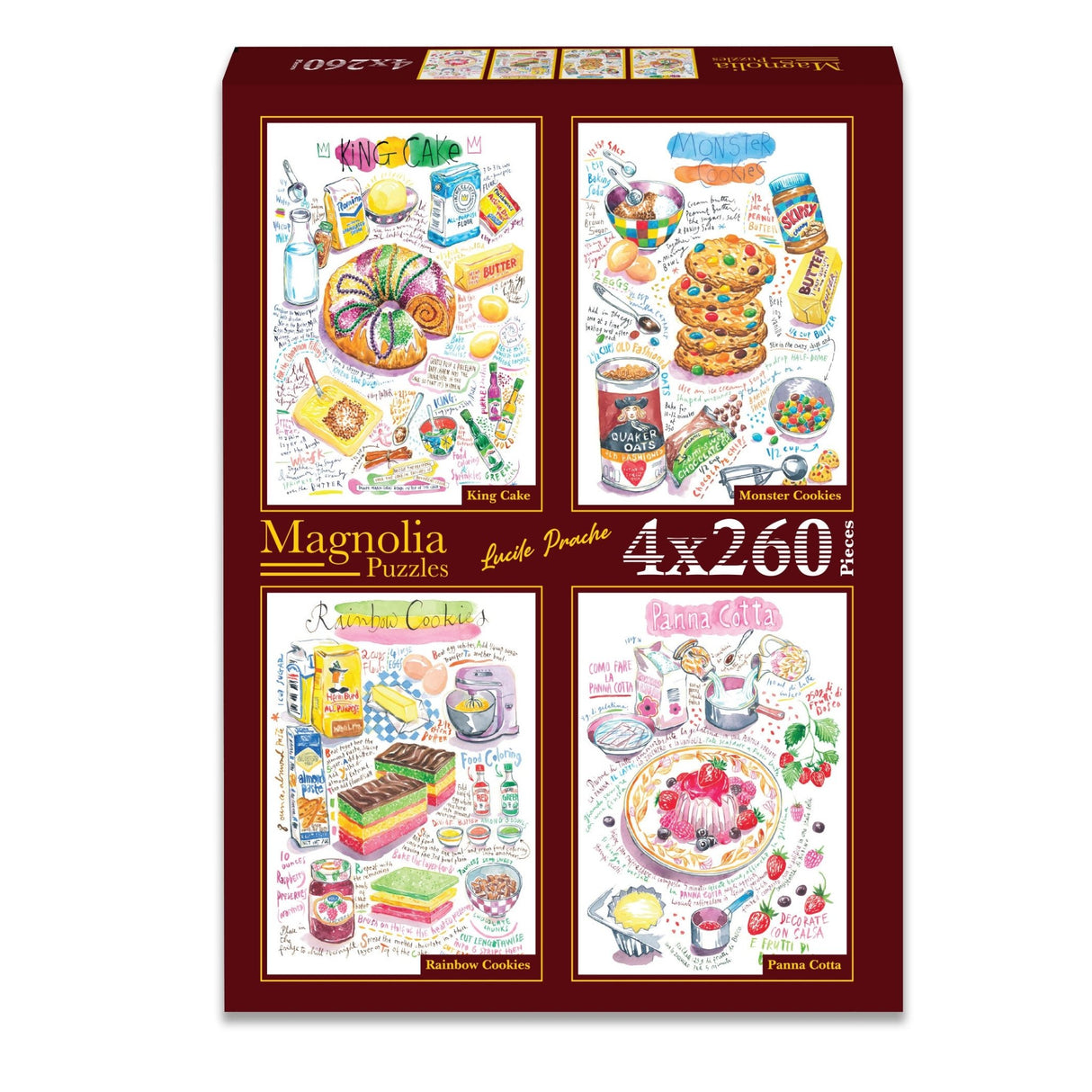 Lucile Prache 4 x 260 Pieces Jigsaw Puzzles | Magnolia - Jigsaw Puzzles - The Puzzle Center
