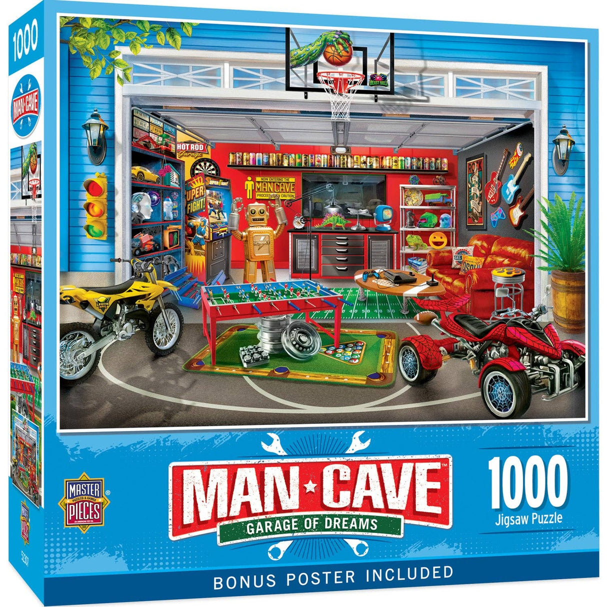 Man Cave Garage of Dreams 1000 Piece Jigsaw Puzzle | Masterpieces Puzzles - Masterpieces Puzzles - Jigsaw Puzzles - The Puzzle Center