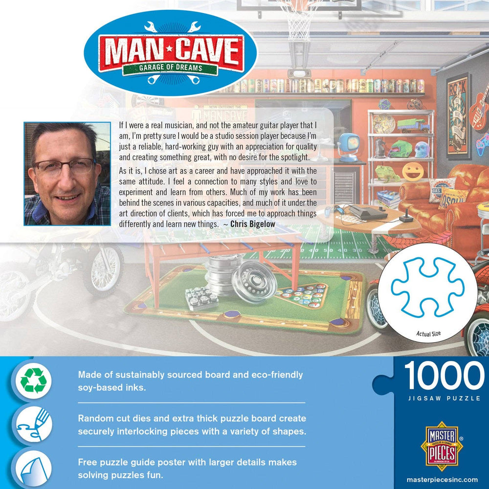 Man Cave Garage of Dreams 1000 Piece Jigsaw Puzzle | Masterpieces Puzzles - Masterpieces Puzzles - Jigsaw Puzzles - The Puzzle Center
