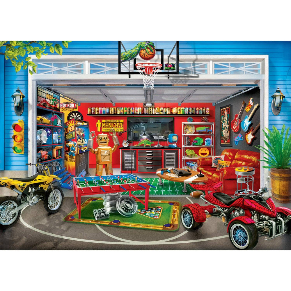 Man Cave Garage of Dreams 1000 Piece Jigsaw Puzzle | Masterpieces Puzzles - Masterpieces Puzzles - Jigsaw Puzzles - The Puzzle Center