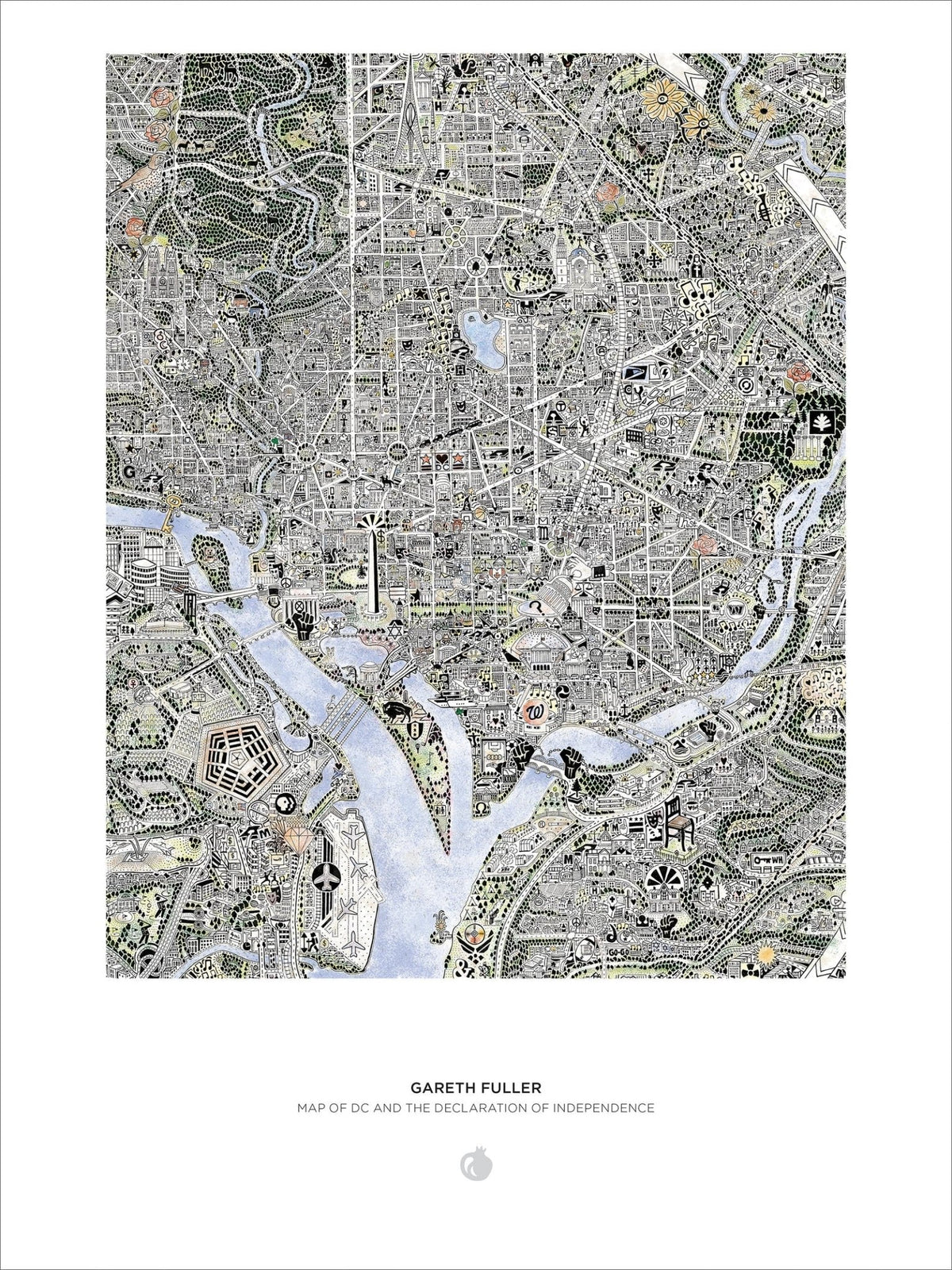 Map of DC and The Declaration of Independence 1000 Piece Jigsaw Puzzle | Pomegranate - Jigsaw Puzzles - The Puzzle Center