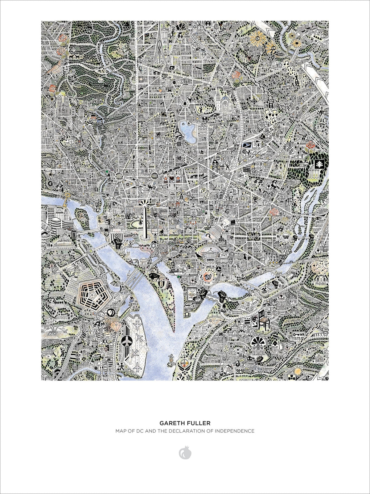 Map of DC and The Declaration of Independence 1000 Piece Jigsaw Puzzle | Pomegranate