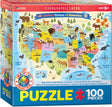 Map of the United States of America 100 Piece Jigsaw Puzzle by Eurographics - SMART KIDS Collection - Eurographics - Jigsaw Puzzles - The Puzzle Center -