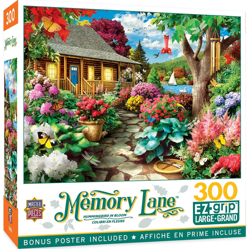 Memory Lane - Hummingbird in Bloom 300 Piece EZ Grip Jigsaw Puzzle | Masterpieces - Masterpieces Puzzles - Jigsaw Puzzles - The Puzzle Center