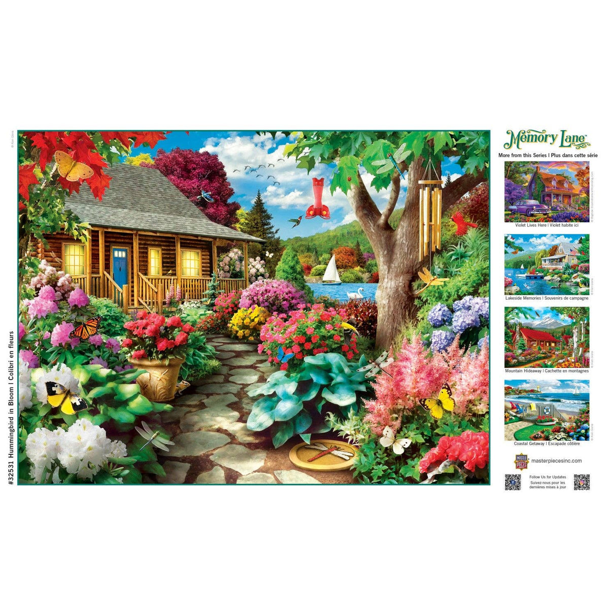 Memory Lane - Hummingbird in Bloom 300 Piece EZ Grip Jigsaw Puzzle | Masterpieces - Masterpieces Puzzles - Jigsaw Puzzles - The Puzzle Center